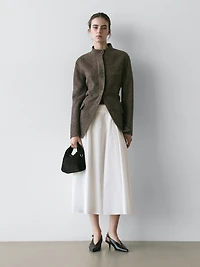 Midi skirt with belt loop details