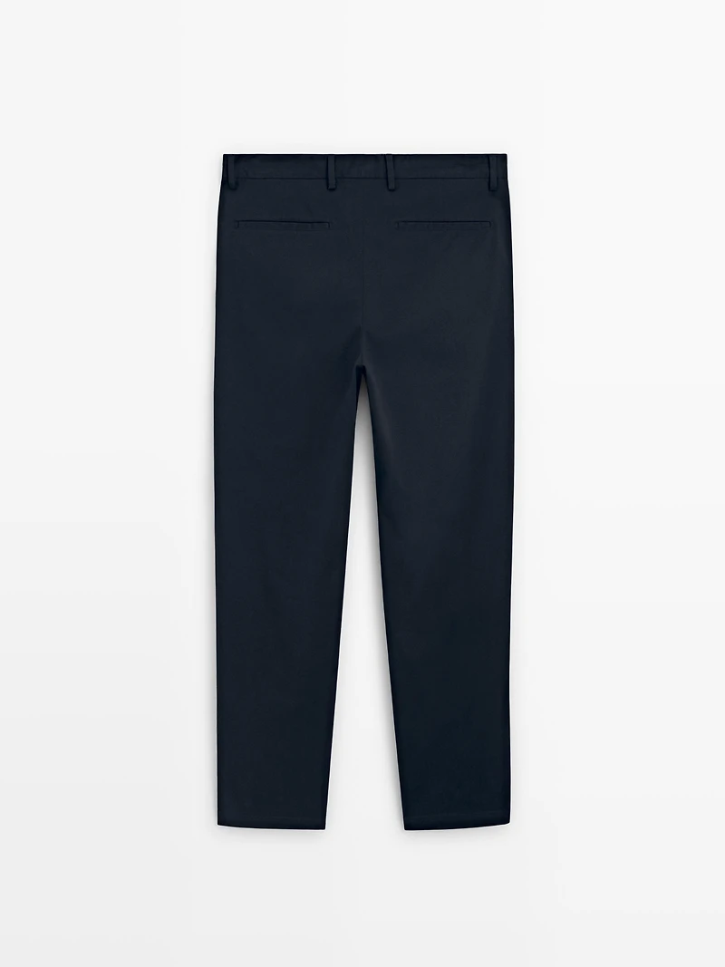 100% cotton slim fit trousers