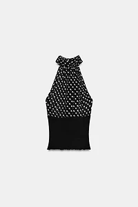 TOP HALTER À POIS