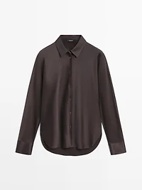 Satin shirt with batwing sleeves
