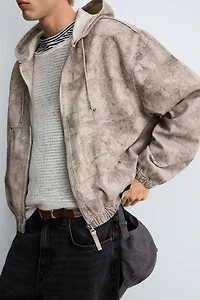 VESTE DÉLAVÉE À CAPUCHE