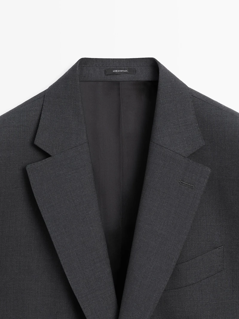 100% cool wool suit blazer