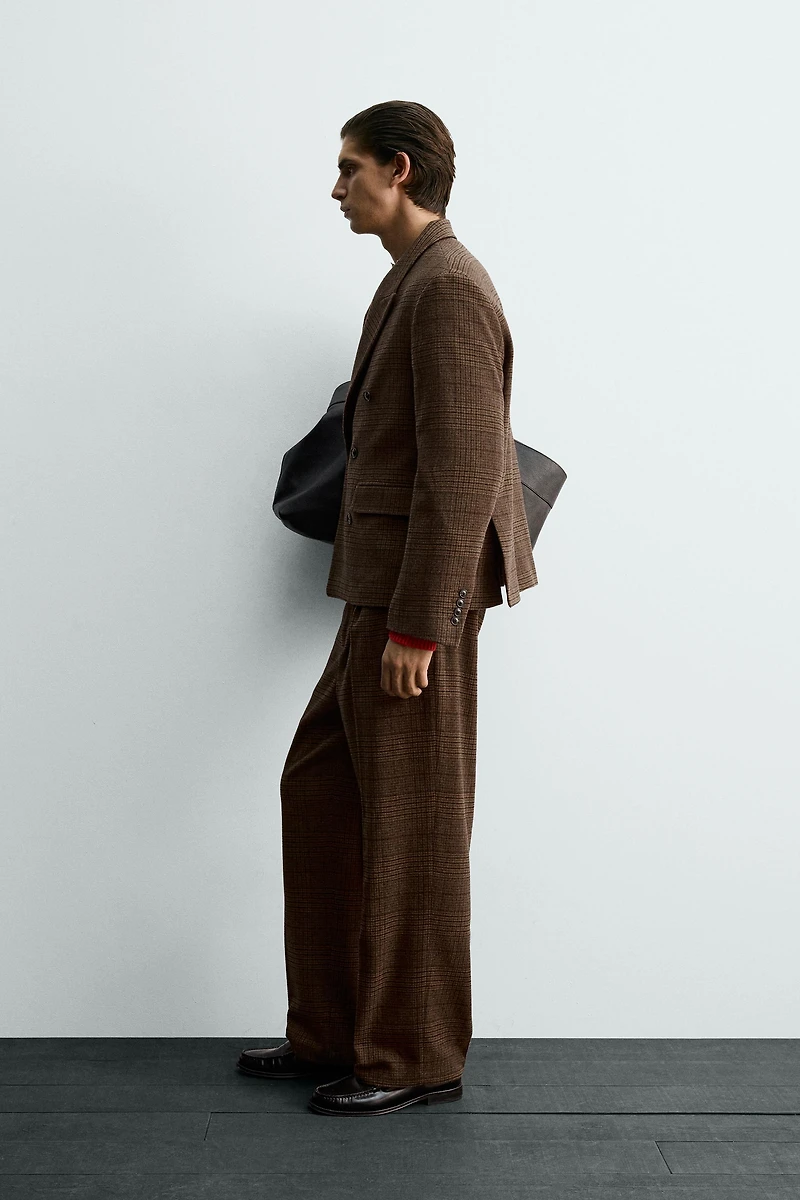 BLAZER COUPE AMPLE À CARREAUX