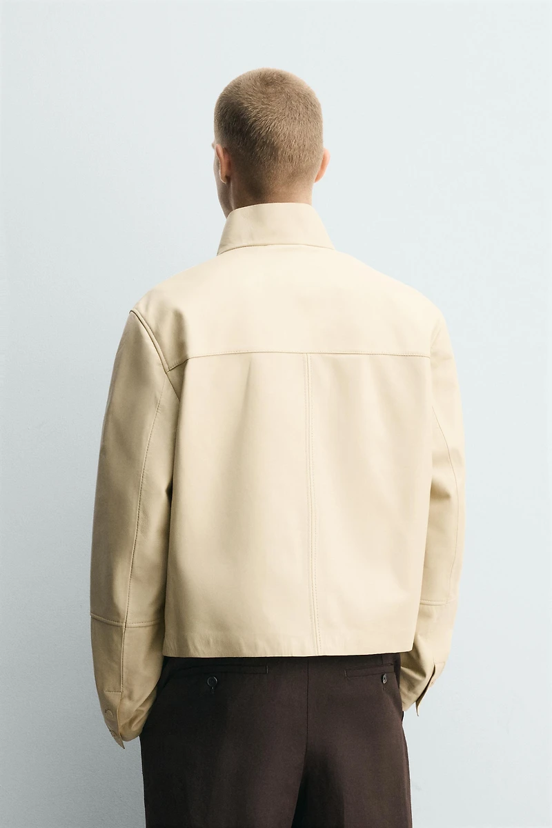LEATHER ZIP-UP JACKET
