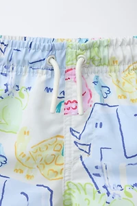 2-6 YEARS/ ANIMAL SWIM SHORTS