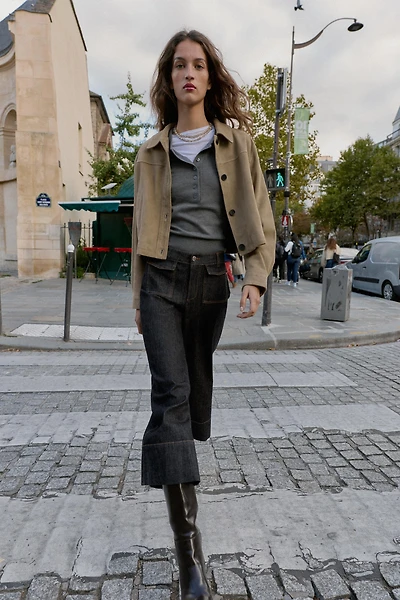 Z1975 MID-RISE CULOTTE JEANS WITH FLAP POCKETS