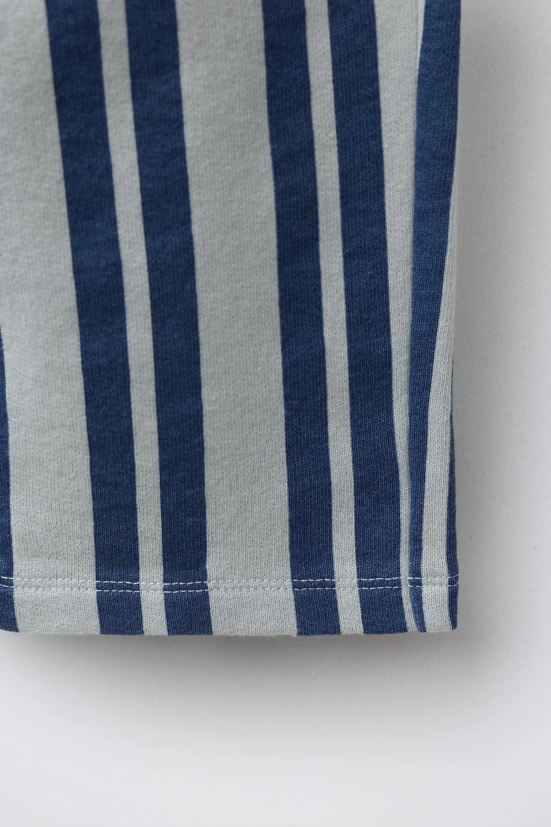 STRIPED BAGGY PLUSH PANTS