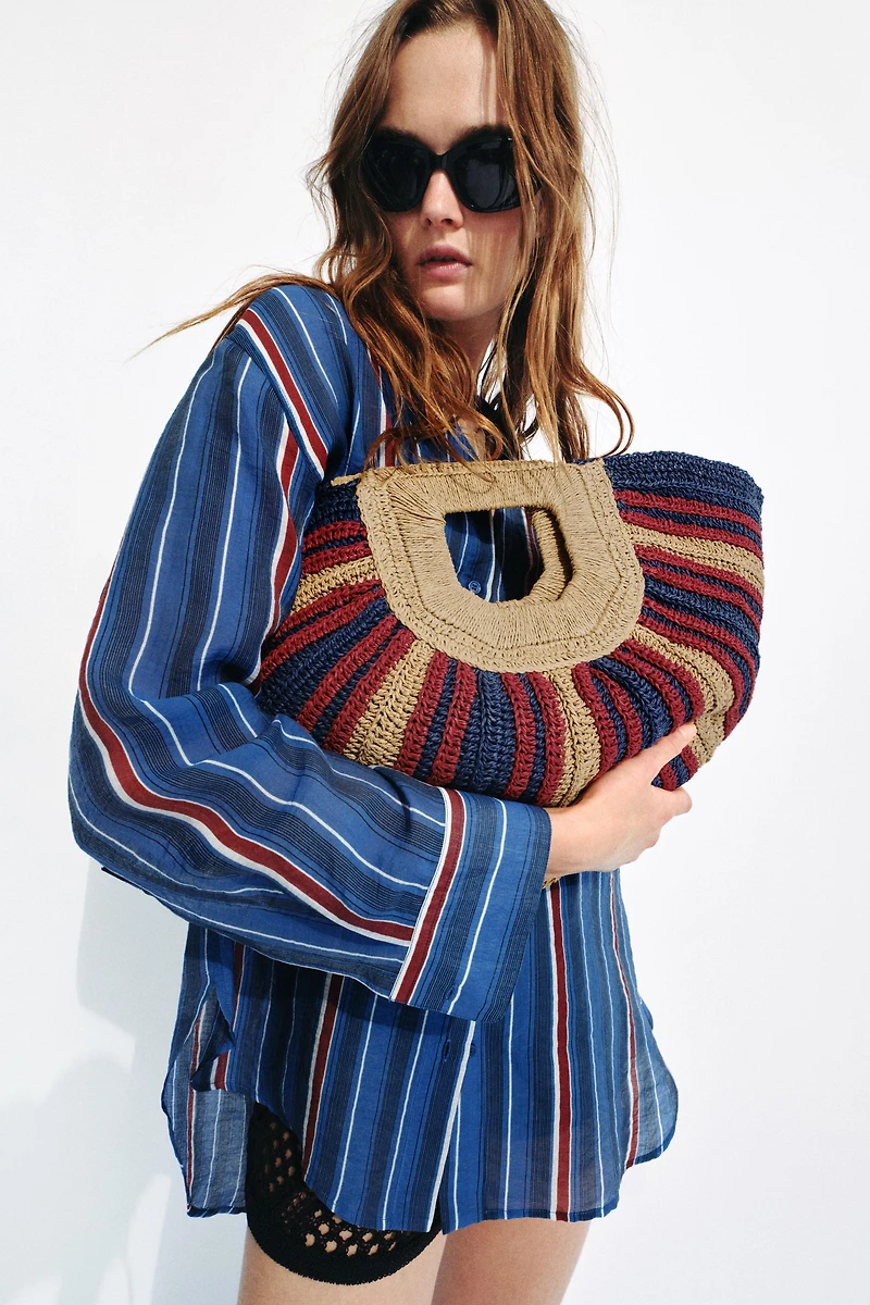 WOVEN EFFECT PRINT BAG