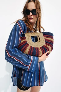 WOVEN EFFECT PRINT BAG