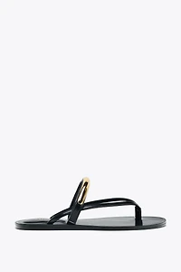 SANDALS WITH METALLIC APPLIQUÉ