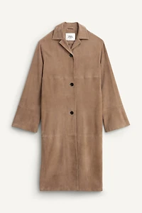 MANTEAU EN CUIR DAIM 100% ÉDITION LIMITÉE