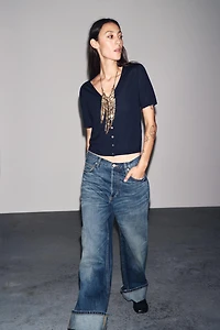 GILET MANCHES COURTES 100 % LAINE EXTRAFINE