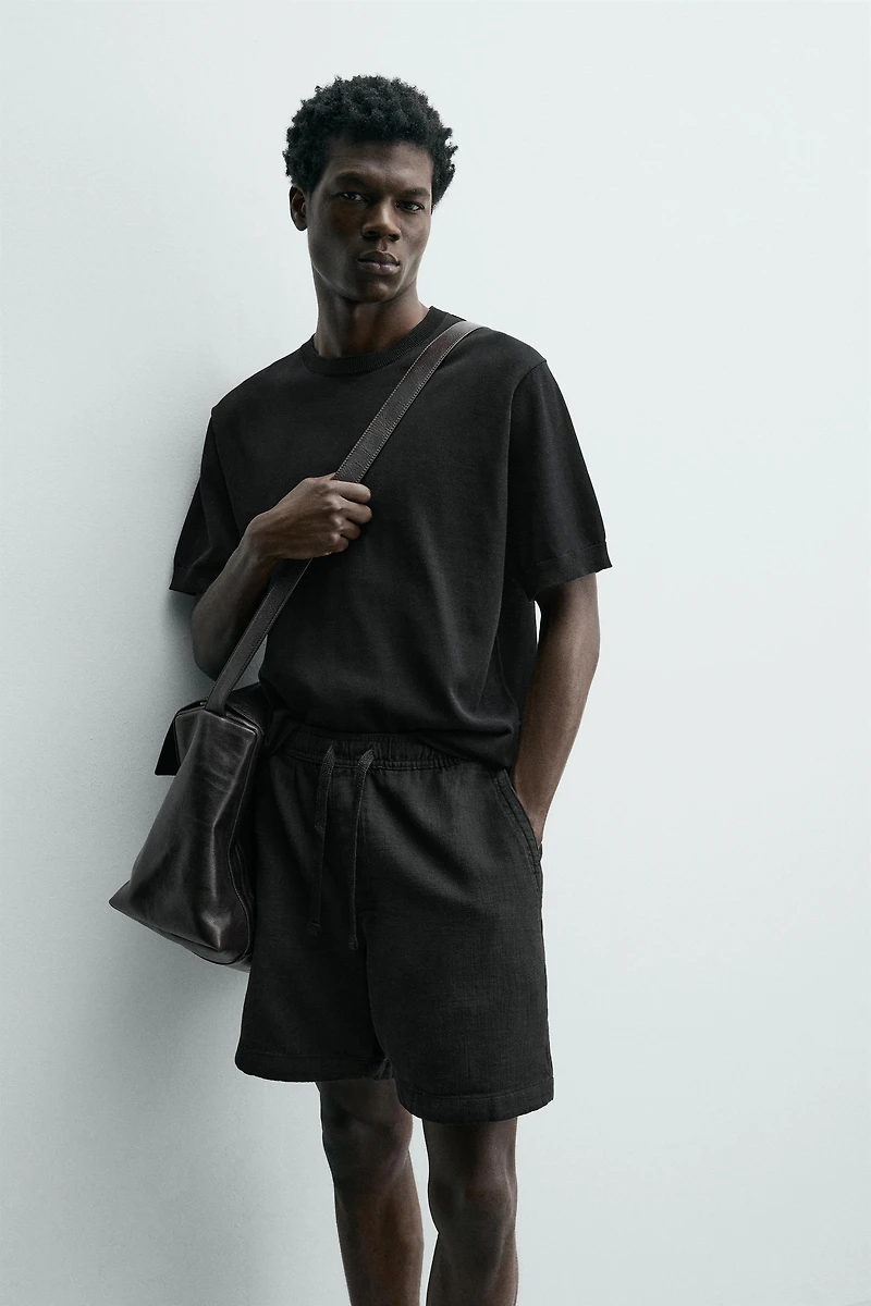 LIGHTWEIGHT COTTON KNIT T-SHIRT
