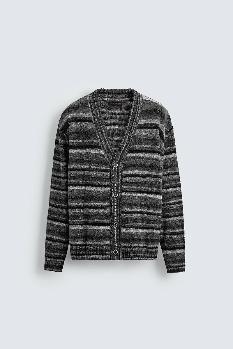 CARDIGAN JACQUARD RAYURES