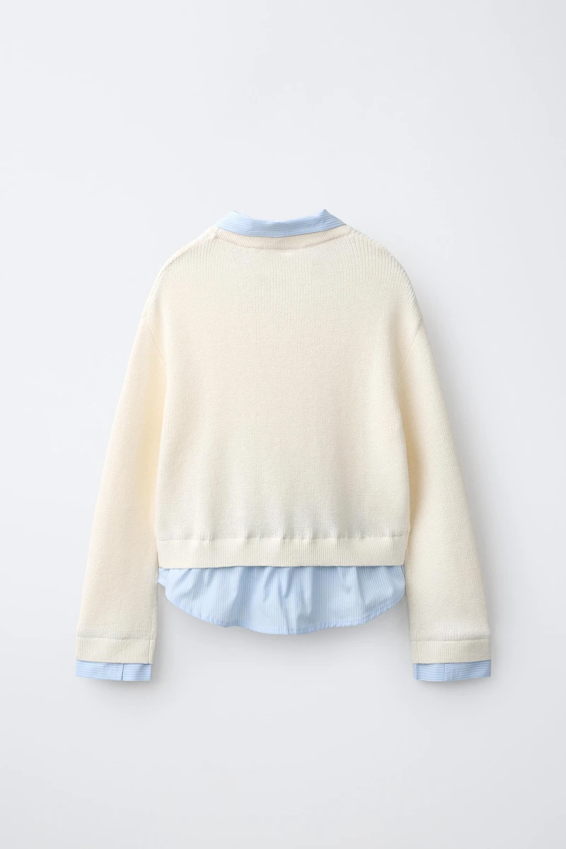KNIT JUMPER WITH DETACHABLE COLLAR