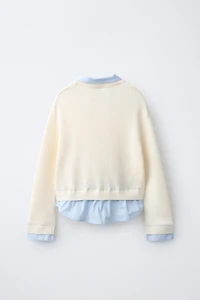 KNIT JUMPER WITH DETACHABLE COLLAR