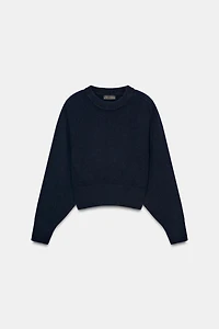 100% WOOL JUMPER WITH SHOULDER PADS