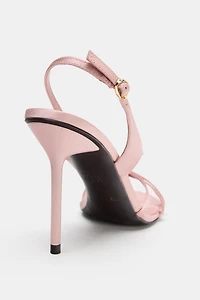 SATIN EFFECT HEELED SANDALS