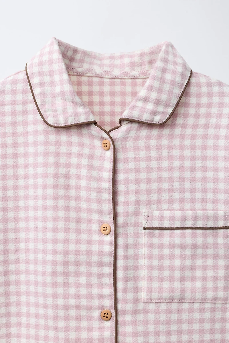3-6 YEARS/ GINGHAM FLANNEL PAJAMAS
