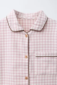 3-6 YEARS/ GINGHAM FLANNEL PAJAMAS