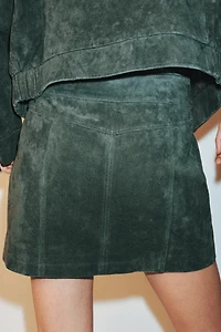 100% SUEDE LEATHER MINI SKIRT