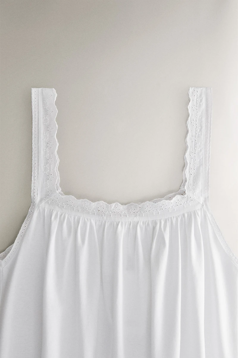 LACE COTTON NIGHTGOWN