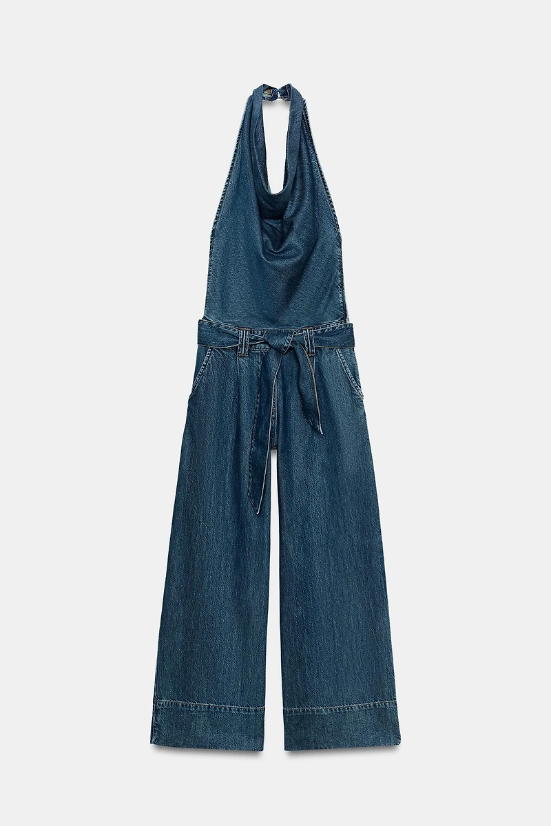 COMBINAISON DENIM HALTER Z1975 AVEC CEINTURE