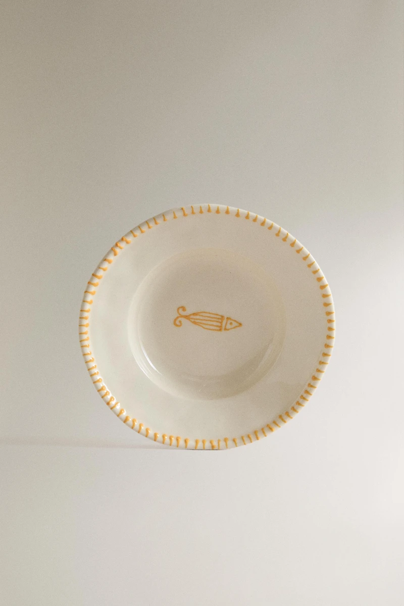 FISH EARTHENWARE DESSERT PLATE