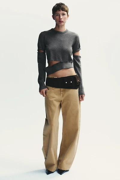 BUTTON KNIT DETACHABLE SWEATER