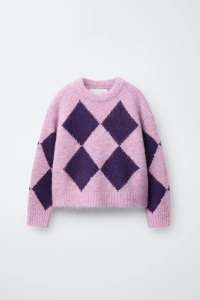 PULL EN MAILLE À LOSANGES