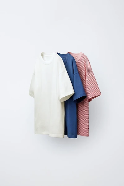 THREE-PACK OF BASIC AND STRIPED T-SHIRTS