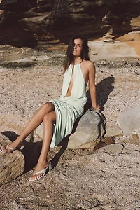 CHOKER SLIT MAXI DRESS