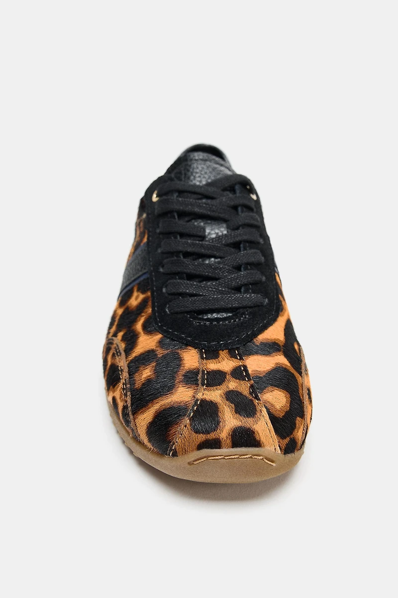 ANIMAL PRINT LEATHER SNEAKERS