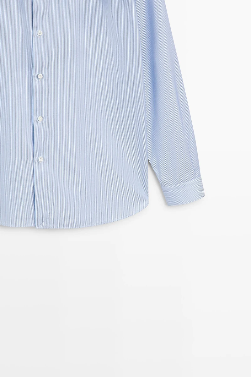 Slim fit striped 100% cotton shirt
