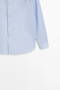 Slim fit striped 100% cotton shirt