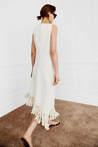 ZW COLLECTION FRINGED LINEN DRESS