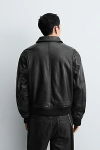 FAUX LEATHER PUFFER JACKET