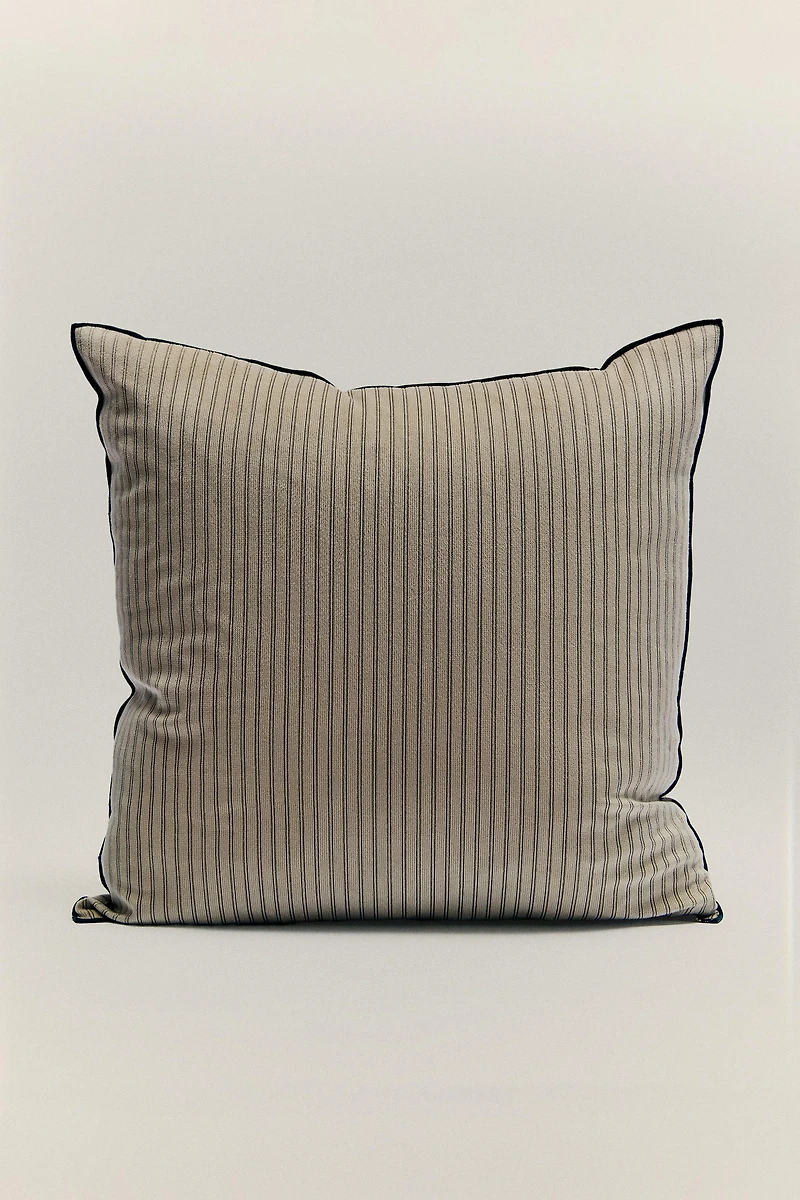 STRIPED VELVET THROW PILLOW COVER