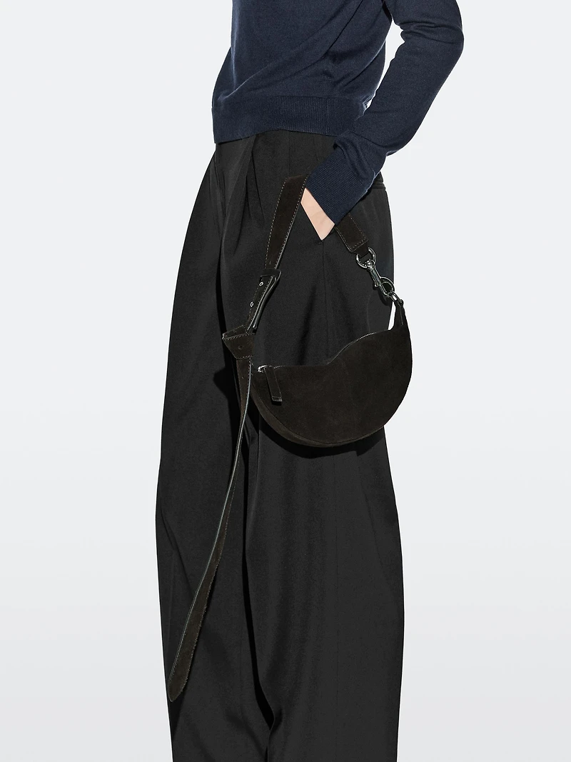 Mini-sac à bandoulière en croûte de cuir