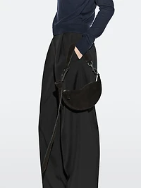 Mini-sac à bandoulière en croûte de cuir