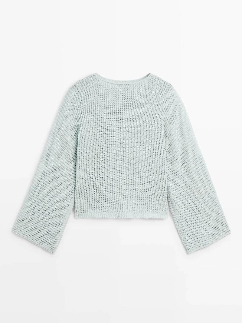 Pull maille ajourée 100 % coton