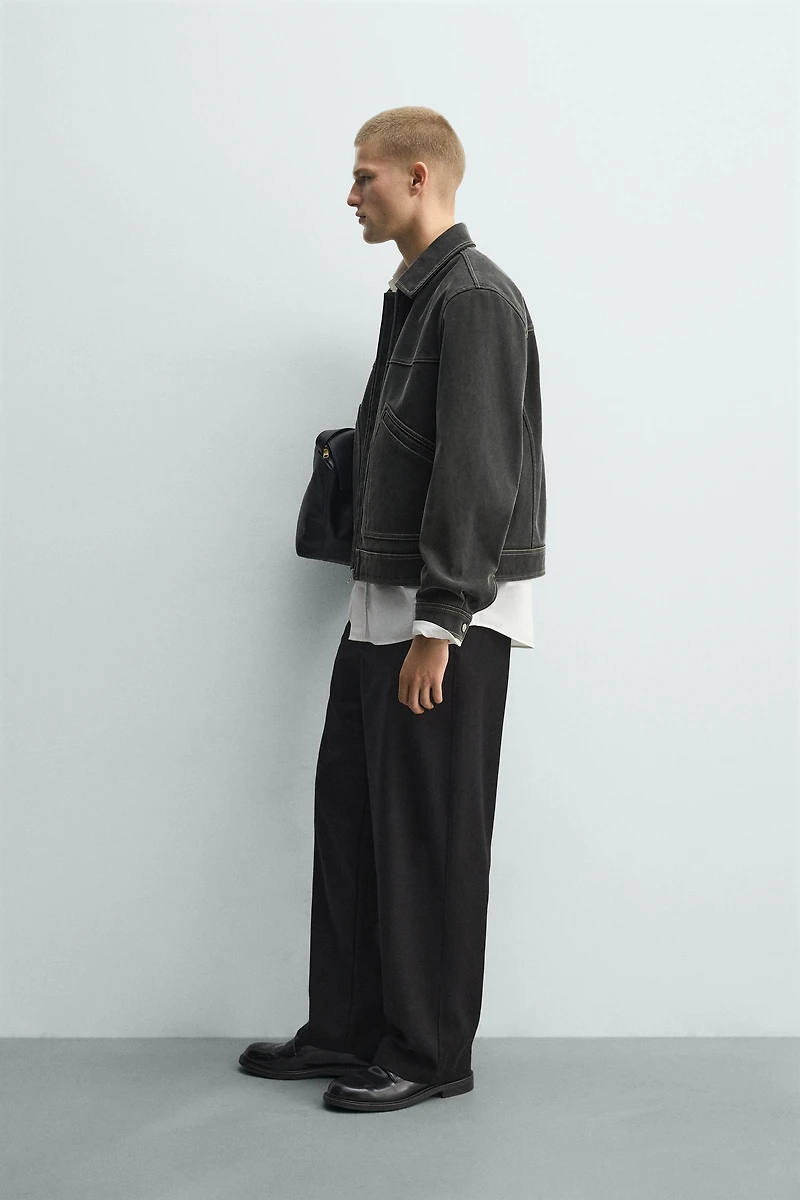 BLOUSON EFFET DÉLAVÉ SURPIQÛRES