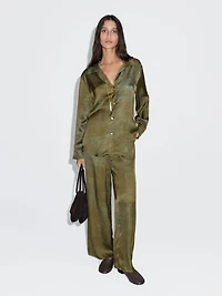 Printed flowing wide-leg trousers