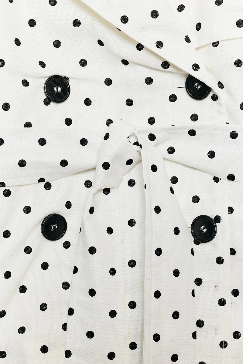 POLKA DOT BELTED TRENCH JACKET
