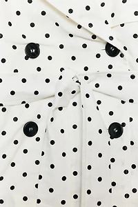 POLKA DOT BELTED TRENCH JACKET