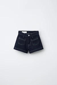 BERMUDA EN DENIM STRETCH À POCHES