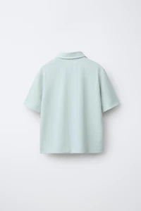 TEXTURED POLO SHIRT AND BERMUDA SHORTS SET