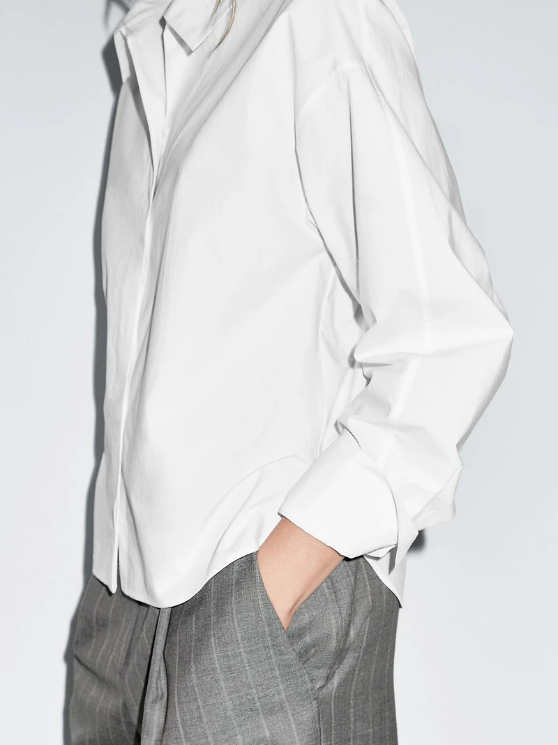 Chemise ample en popeline 100 % coton