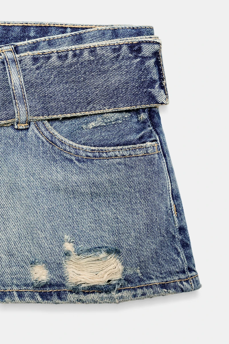 SHORT EN DENIM TRF AVEC CEINTURE