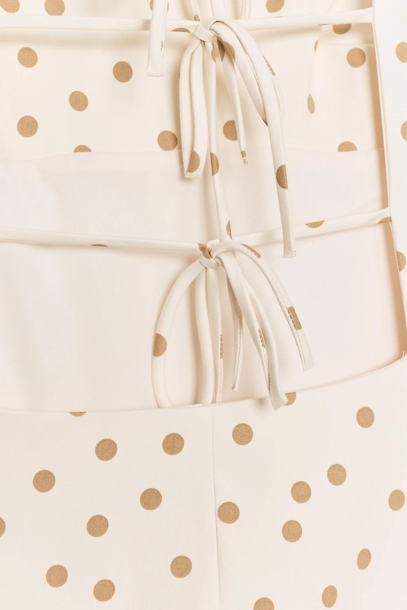POLKA DOT TIED BACK MINI DRESS
